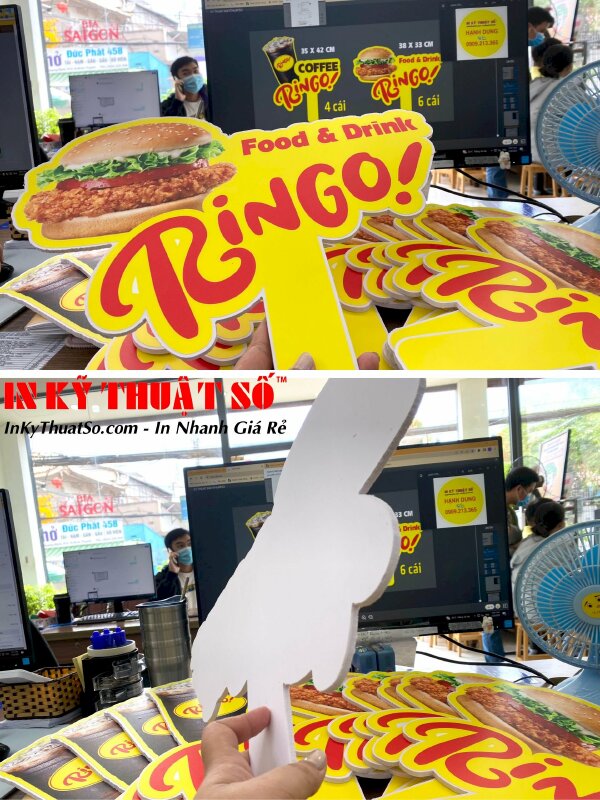 Mẫu hashtag quảng cáo được bồi fomex dày 5 li, in 1 mặt, cắt CNC theo file