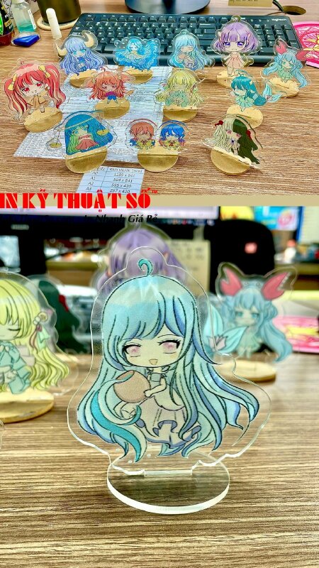 Standee mica trong 3 li in UV hình 12 cung hoàng đạo