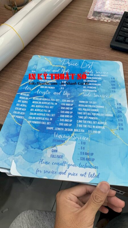 In menu mica mang đến sự đẳng cấp và sang trọng