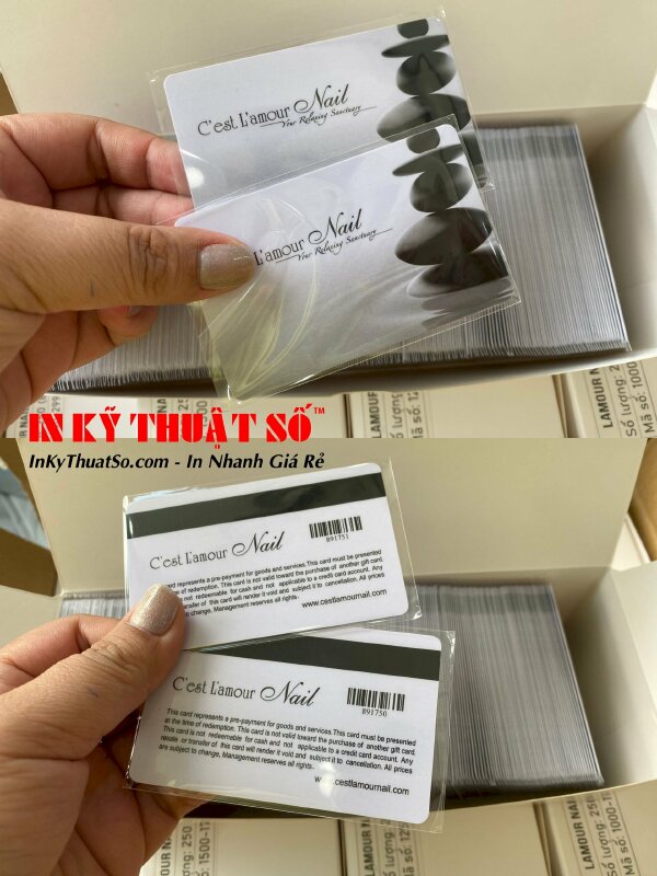 Thẻ nhựa cao cấp in trơn 2 mặt, ép bóng