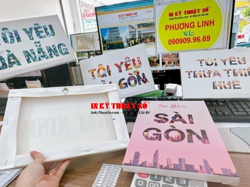 In tranh canvas chữ nghệ thuật đóng khung gỗ không viền size nhỏ - INKTS394