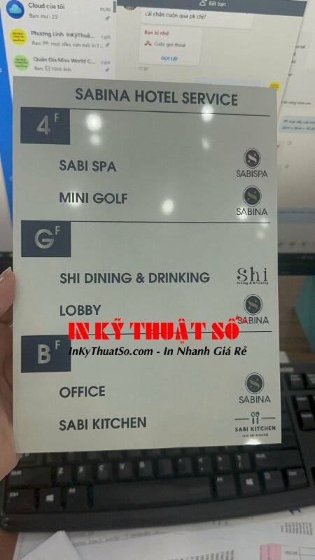 Bảng inox nhôm xước hướng dẫn lối đi - In Kỹ Thuật Số Since 2006