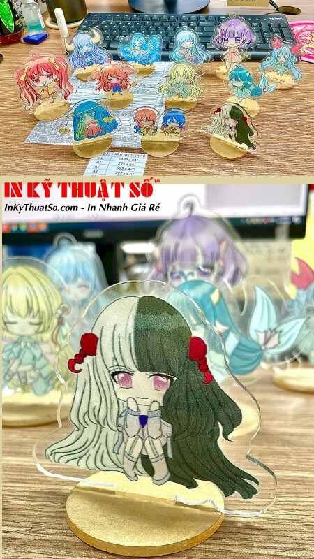 Standee mica trong với chân đế đứng mica hình 12 cung hoàng đạo