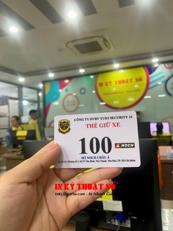 Dịch vụ in thẻ giữ xe, thẻ nhựa giữ xe khuôn chuẩn ngân hàng tại 365 Lê Quang Định, P5, Bình Thạnh, TPHCM
