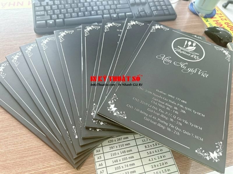 In menu nhà hàng món Âu giá Việt - In Kỹ Thuật Số Since 2006