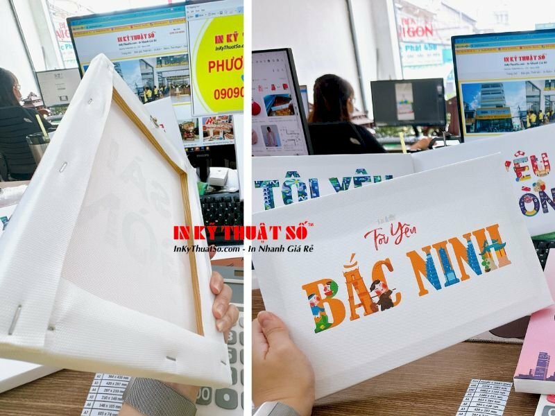 In tranh canvas chữ nghệ thuật đóng khung gỗ không viền size nhỏ - INKTS394