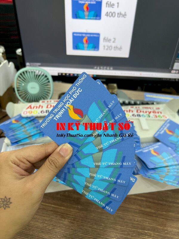 In thẻ từ thang máy trường THPT Trịnh Hoài Đức bằng ứng dụng công nghệ in UV