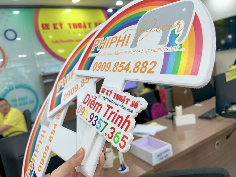 In hashtag cầm tay công ty thiết kế thi công nội thất, hashtag rainbow cầu vồng - INKTS496