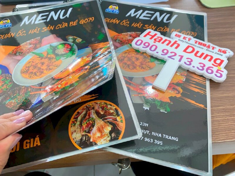 In menu quán ốc hải sản Nha Trang - gửi hàng từ TPHCM, menu gáy lò xo - INKTS538