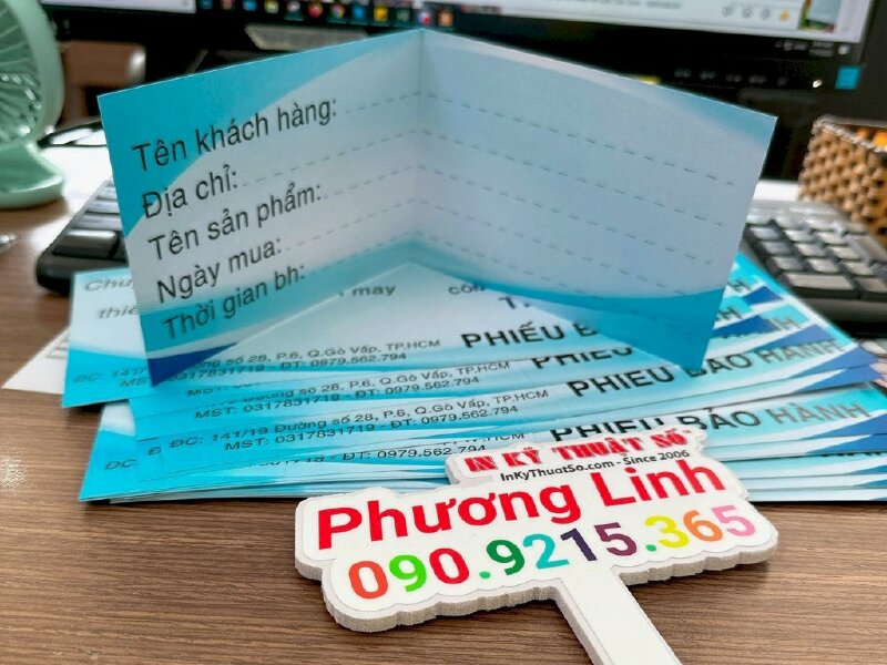 In phiếu bảo hành thiết bị, máy móc ngành may - INKTS543