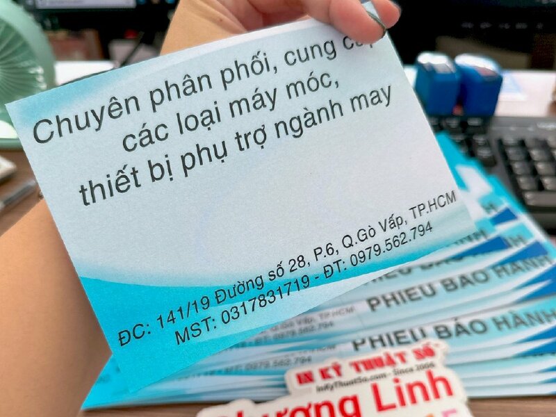 In phiếu bảo hành thiết bị, máy móc ngành may - INKTS543