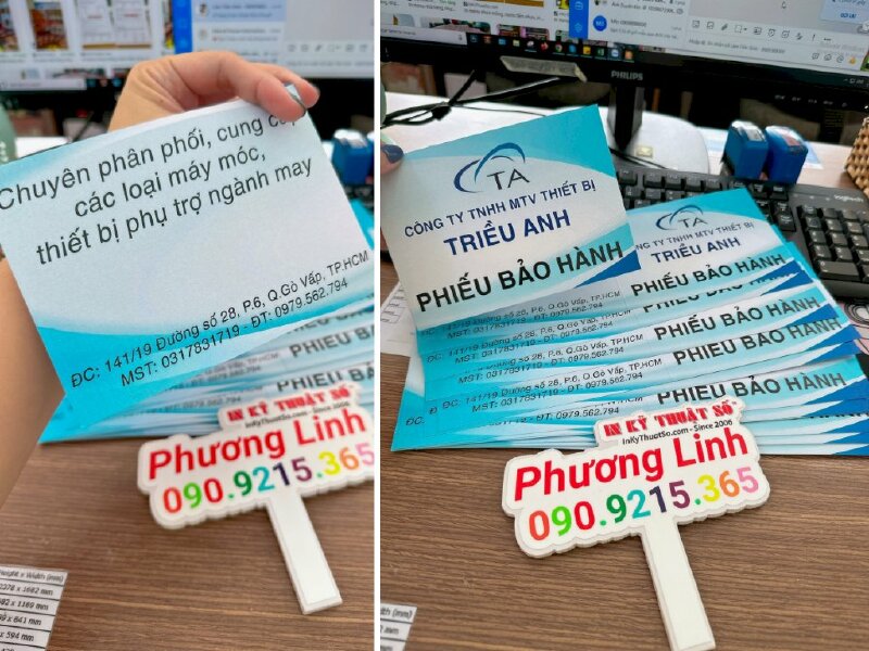 In phiếu bảo hành thiết bị, máy móc ngành may - INKTS543