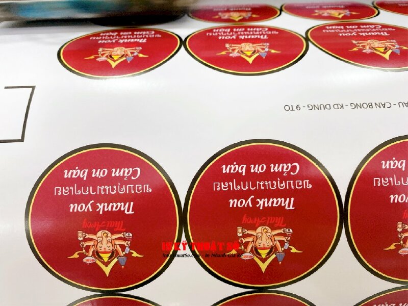 In sticker thank you, tem cảm ơn khách hàng nhà hàng Thái - INKTS622