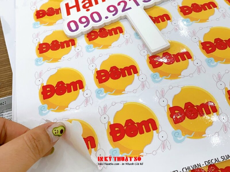 In sticker Trung thu Thỏ ngọc Đêm trăng, in Decal trang trí Trung thu mầm non - INKTS598