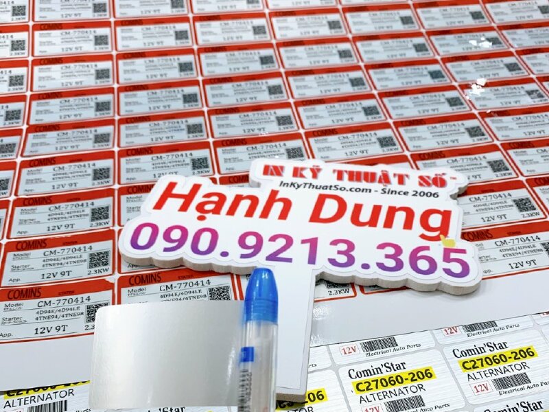 In tem bạc dán động cơ máy móc - INKTS518