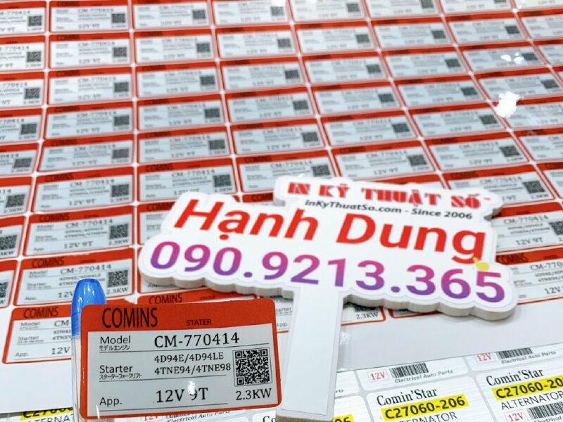 In tem bạc dán động cơ máy móc - INKTS518