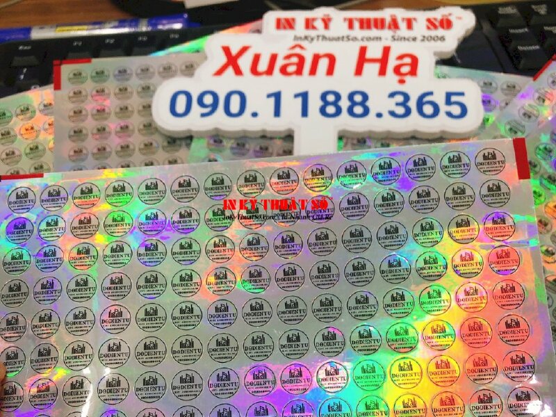 In tem chống giả laser hologram 7 màu dán đồ điện tử - INKTS493