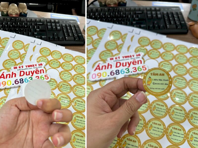 In tem dán chai sữa đậu xanh, tem Decal chống nước dán chai nhựa - INKTS586