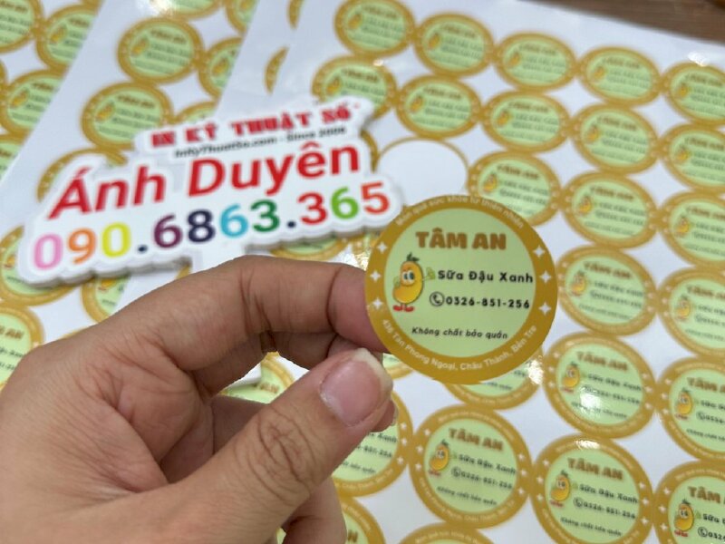 In tem dán chai sữa đậu xanh, tem Decal chống nước dán chai nhựa - INKTS586