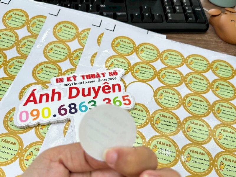 In tem dán chai sữa đậu xanh, tem Decal chống nước dán chai nhựa - INKTS586