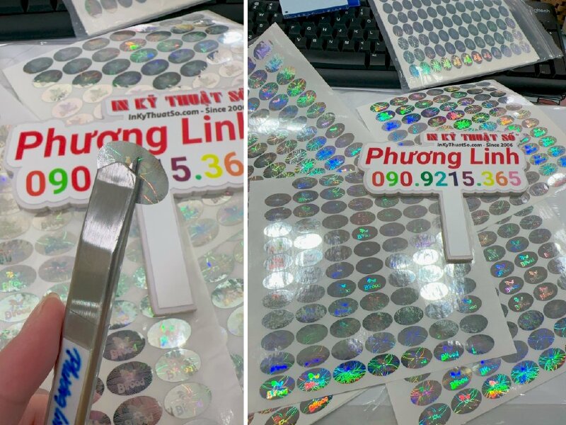 In tem hologram 7 màu chống giả sản phẩm thức ăn chim chào mào - INKTS595