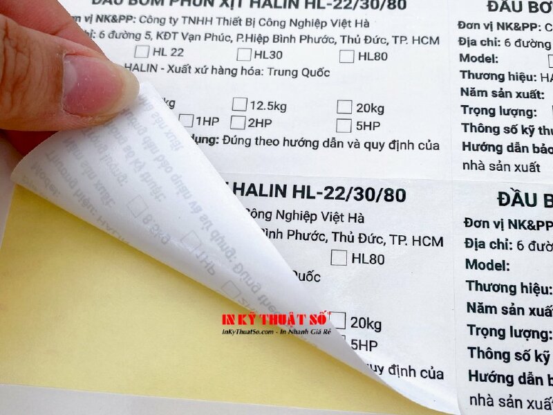 In tem phụ sản phẩm, hàng hóa nhập khẩu, tem decal giấy - INKTS601