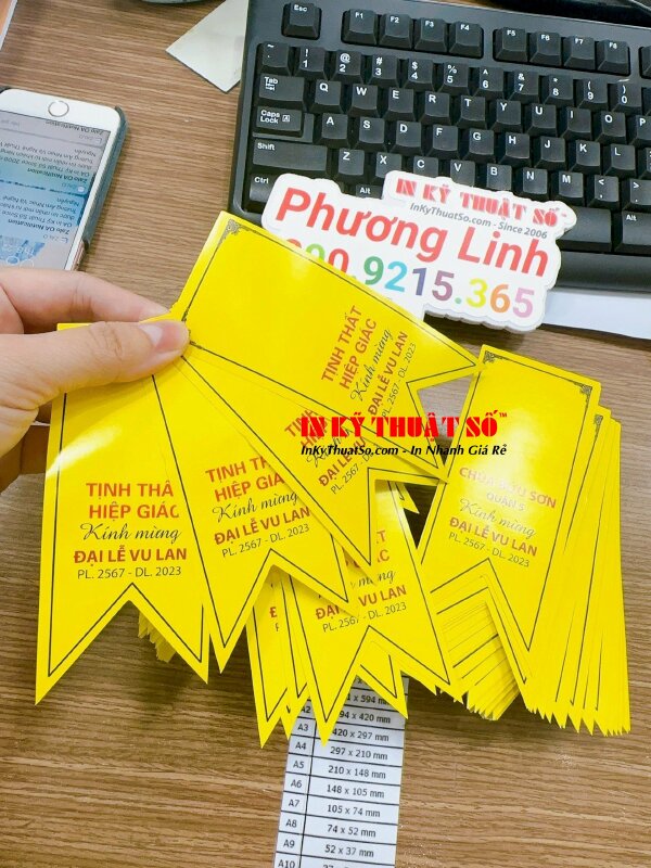 In ruy băng cài áo Vu Lan số lượng lớn, kích thước theo yêu cầu