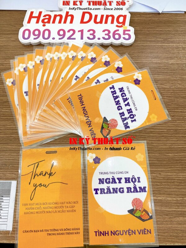 Thẻ tình nguyện viên Trung thu cùng em chất liệu giấy C300gsm - In ấn bởi In Kỹ Thuật Số since 2006