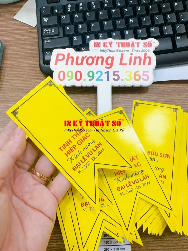 Mẫu ruy băng cài áo từ chất liệu giấy C150gsm - In ấn bởi In Kỹ Thuật Số since 2006 