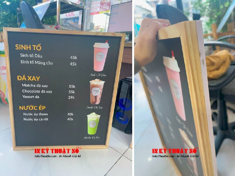 In menu treo tường, làm bảng menu treo tường quán coffee - INKTS695