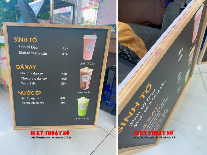 In menu treo tường, làm bảng menu treo tường quán coffee - INKTS695