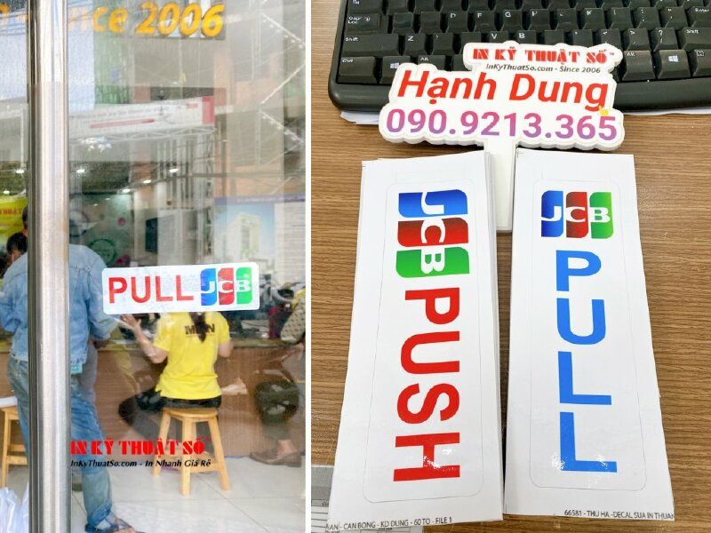 In miếng dán cửa Push Pull, nhãn Pull & Push chỉ dẫn kéo đẩy mở cửa - INKTS708