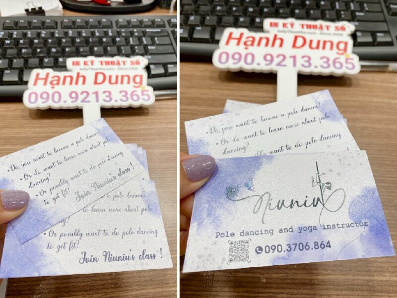 In name card giấy mỹ thuật nhũ bạc, card giấy nhũ bạc in nhanh lấy ngay - INKTS645