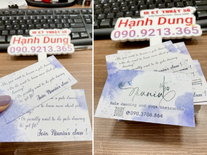 In name card giấy mỹ thuật nhũ bạc, card giấy nhũ bạc in nhanh lấy ngay - INKTS645