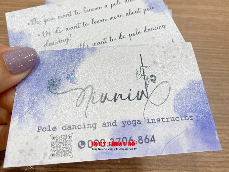 In name card giấy mỹ thuật nhũ bạc, card giấy nhũ bạc in nhanh lấy ngay - INKTS645