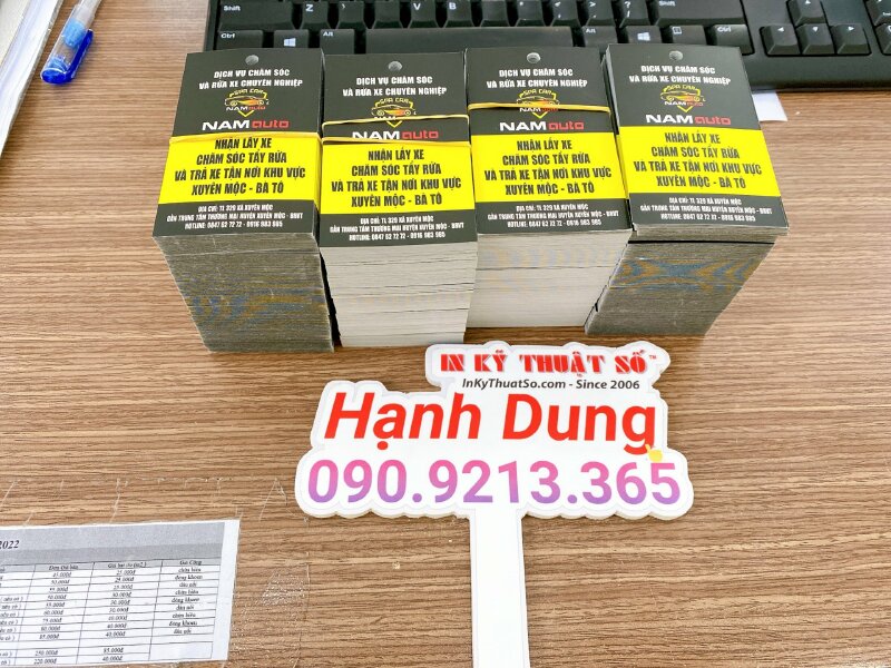 In thẻ nhắc bảo dưỡng ô tô, tem nhắc thay nhớt, phiếu nhắc thay dầu ô tô - INKTS677