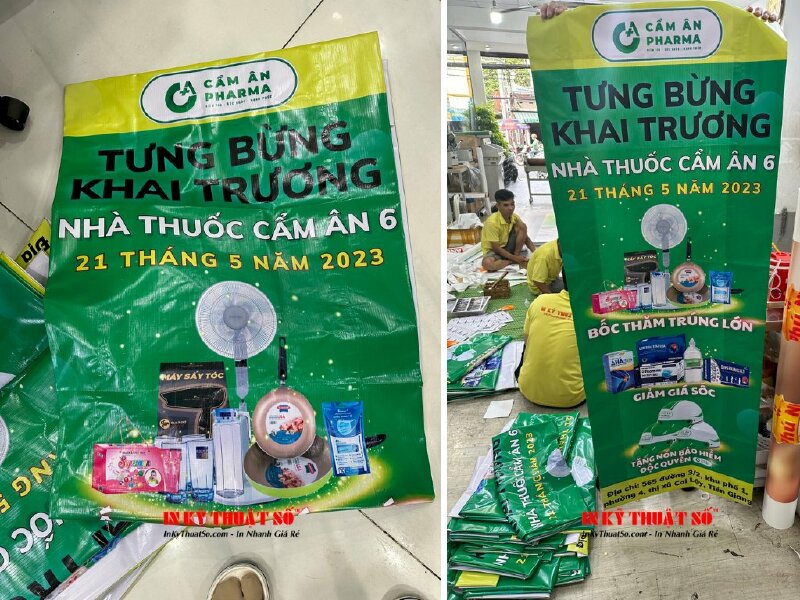 In băng rôn khai trương quầy thuốc, in bạt hiflex áp phích khai trương - INKTS746