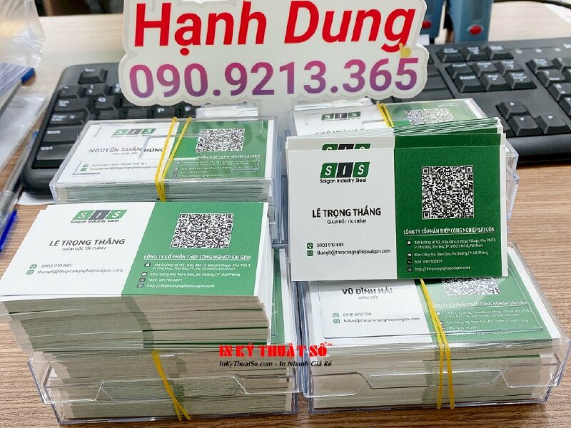 In card visit giám đốc tài chính, CFO công ty thép, in card visit có mã QR - INKTS755