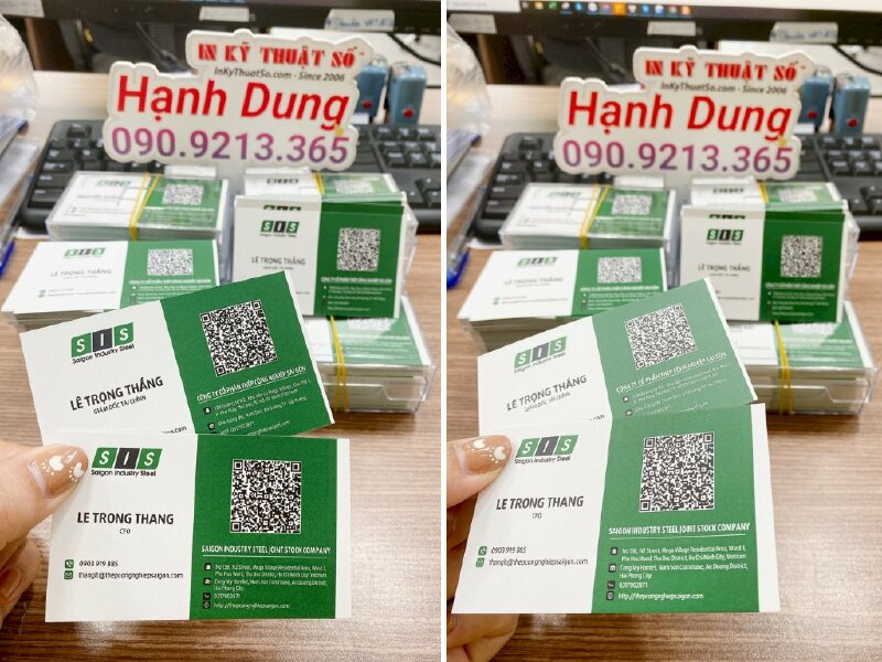 In card visit giám đốc tài chính, CFO công ty thép, in card visit có mã QR - INKTS755