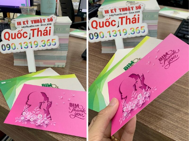 In thiệp Thank You đẹp, in thiệp 3D cảm ơn khách hàng, nhân viên công ty - INKTS774