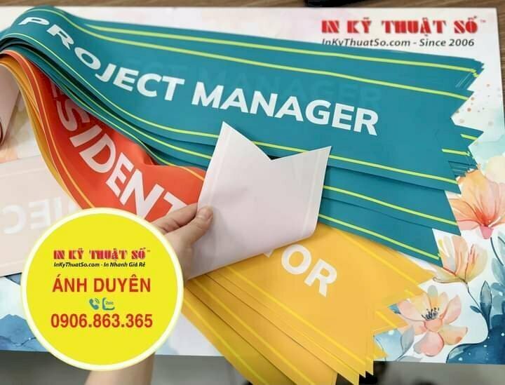 In băng đeo chéo đại hội dành cho học sinh trường Phổ Thông Song Ngữ Quốc Tế - In ấn bởi In Kỹ Thuật Số since 2006