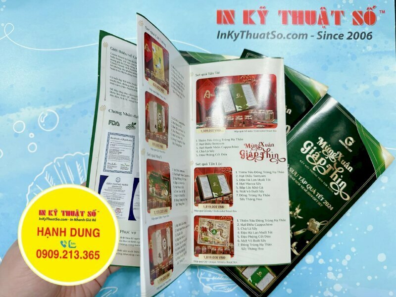 In brochure dựa trên kỹ thuật in Offset, in 2 mặt