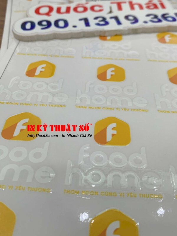 Mâu in logo DTF, logo dịch vụ Fastfood tại 365 Lê Quang Định, Bình Thạnh, TPHCM