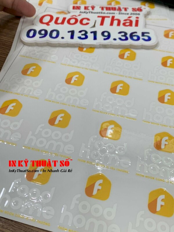 Logo Fastfood, logo nhà hàng thức ăn nhanh được ra đời bằng công nghệ in UV DTF tại 365 Lê Quang Định, Bình Thạnh, TPHCM