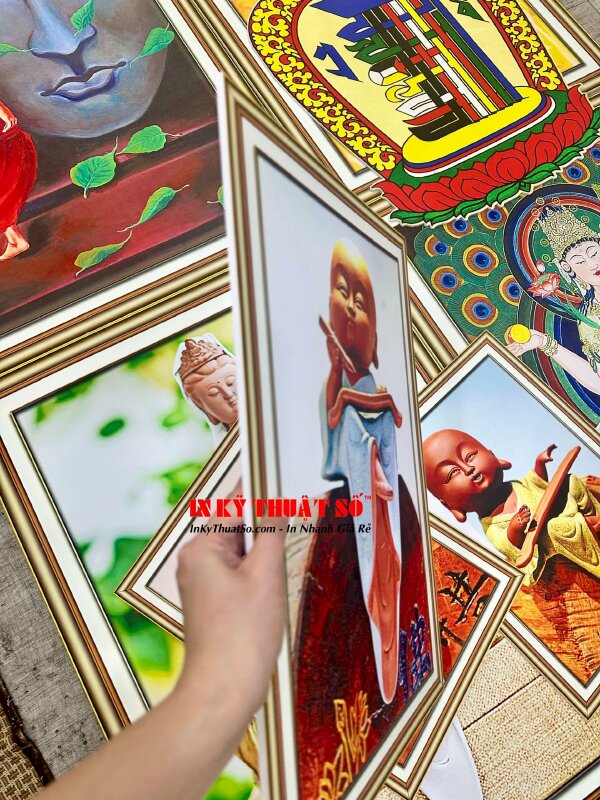 Tranh, ảnh Phật giáo được bồi formex dày 5li, ấn phẩm cứng cáp chắc chắn