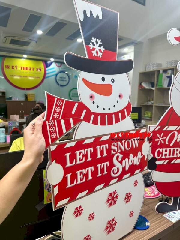 In mô hình trang trí Giáng sinh độc đáo, in standee mô hình giá rẻ