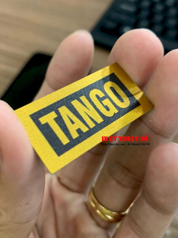In tem nhãn kim loại, tag kim loại với chất liệu nhôm xước 3dzem màu vàng