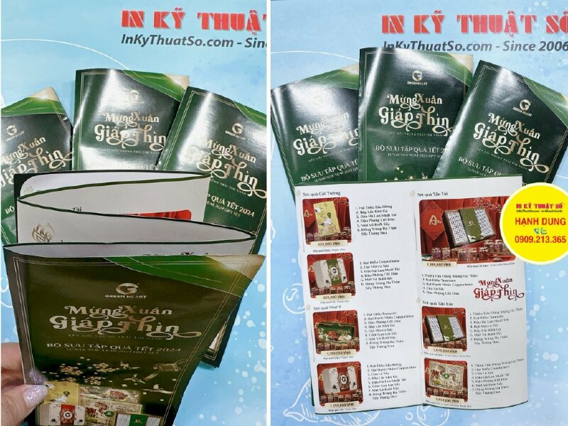 In brochure quà Tết, leaflet giới thiệu bộ sưu tập quà Tết - INKTS891