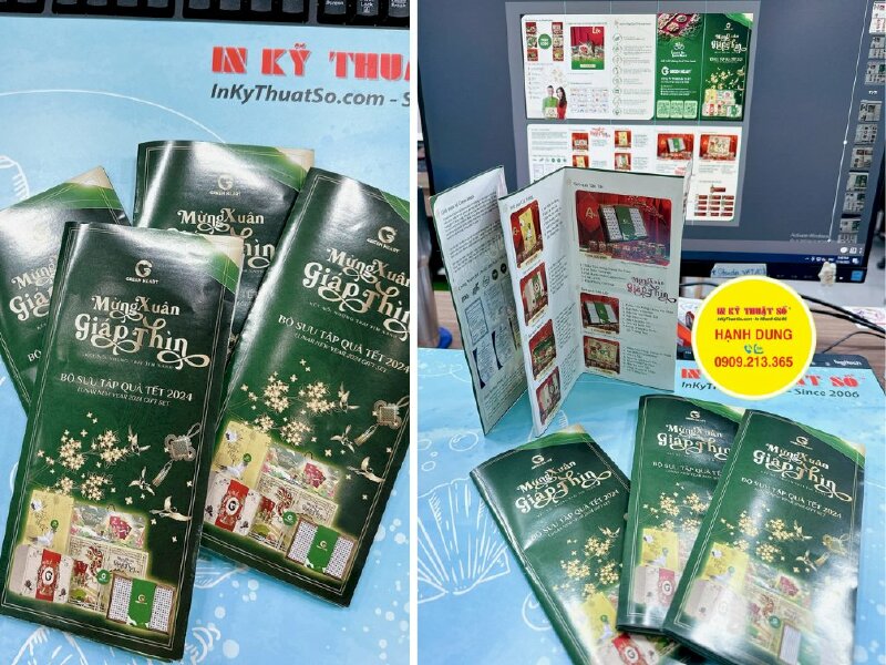 In brochure quà Tết, leaflet giới thiệu bộ sưu tập quà Tết - INKTS891