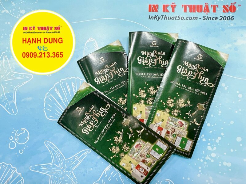 In brochure quà Tết, leaflet giới thiệu bộ sưu tập quà Tết - INKTS891